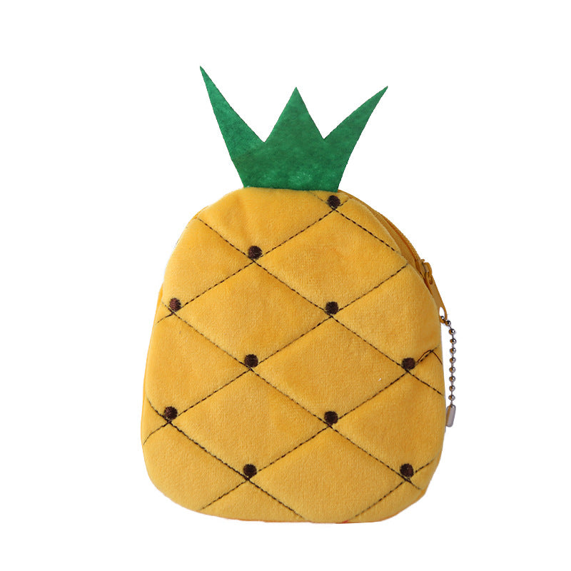 Wholesale Cartoon Fruit Plush Mini Purse Keychain